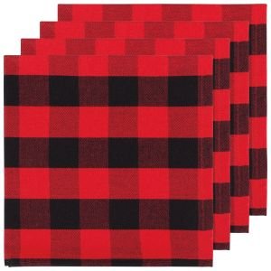 Now Designs Second Spin Recycled Collection 20" x 20" Napkins (Set of 4)| Buffalo Check