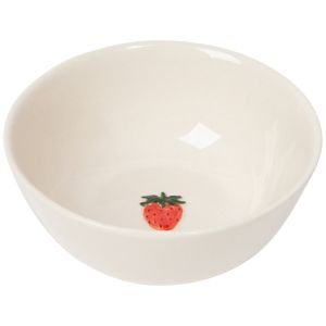 image shows Danica Jubilee Petite Motif 11oz Embossed Bowl | Strawberry  against a blank, white background