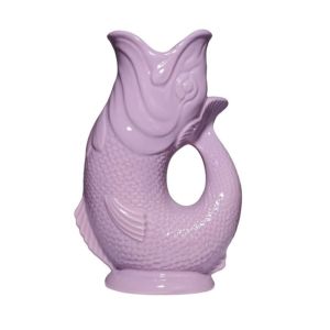 image shows Wade Ceramics Extra Large Gluggle Jug | Lilac against a blank, white background