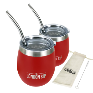 The London Sip 8oz Yerba Mate Cup Set | Red