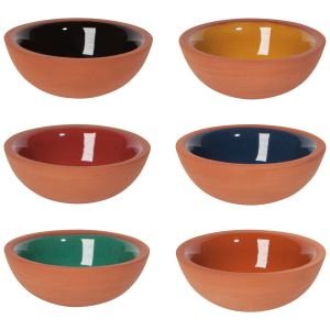 6x Small Ceramic Bowls Set Morrocan Pottery Bowls Mini Dipping Pinch Sauce  Tapas Prep Bowls Mixing Colorful Bowls Decor Gift for New Home 