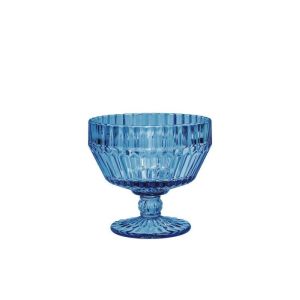 image shows Fortessa Archie 10oz Footed Dessert Bowl | Cornflower against a blank, white background