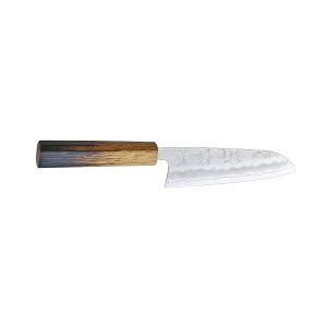 image shows Kikuichi Ginsan Nashiji 6.5" Santoku Knife against a blank, white background