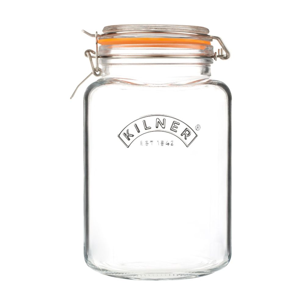 Clip Top 3L Square Glass Jar Kilner Everything Kitchens