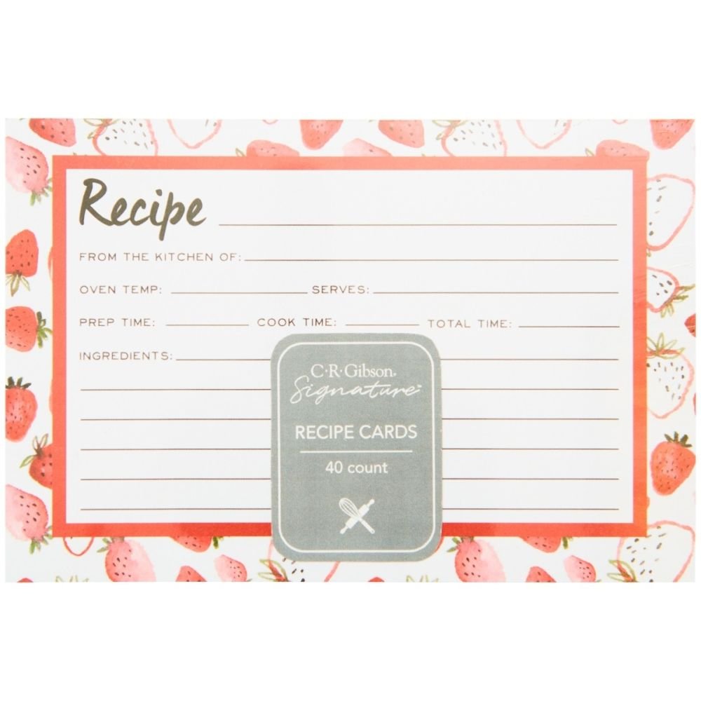 Strawberry Recipe Card Dividers 4x6 or 3x5 for Recipe 