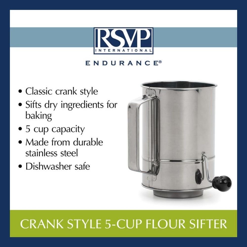 Rsvp Endurance 5-Cup Crank Style Flour Sifter