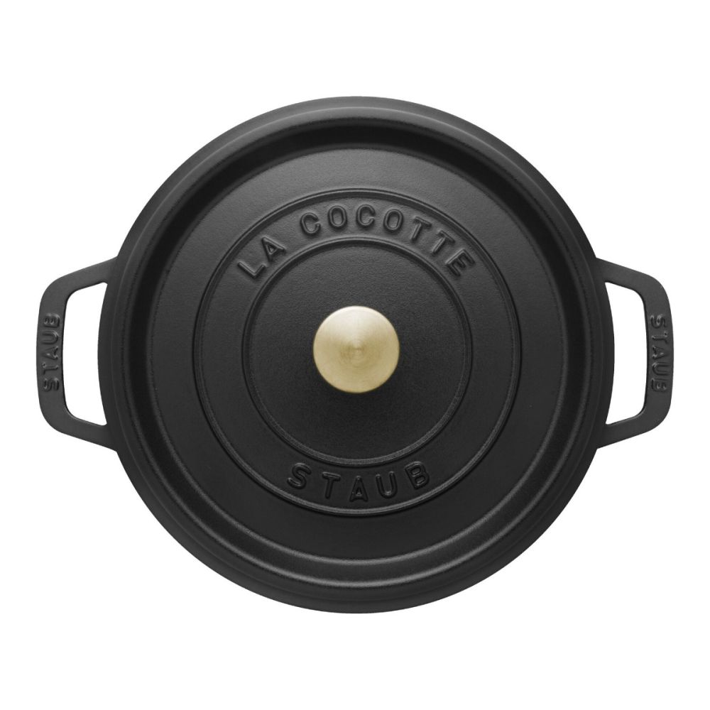 STAUB LA COCOTTE 22cm 黒 Cast Iron 4 Qt. Round Dutch Oven (Matte Black) | Staub