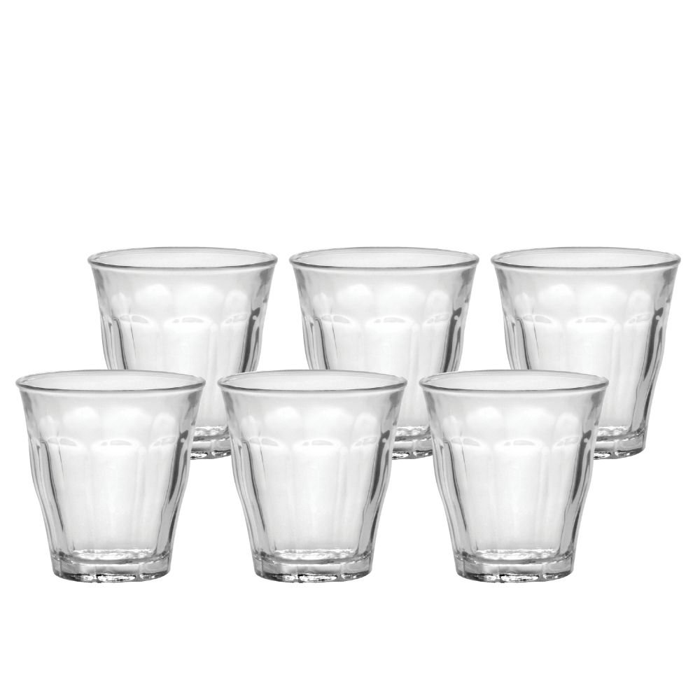 6 Small Water GLASSES 10 Cl in Vintage DURALEX Tempered Glass 