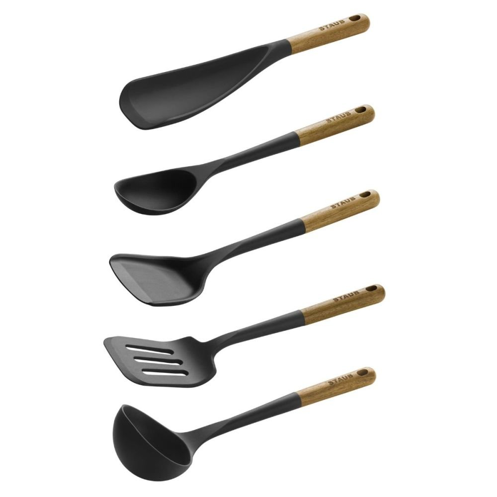 KitchenAid 4-Piece Plastic Kitchen Utensil Set Includes Spoon, Turner, Pasta Fork, and Spatula