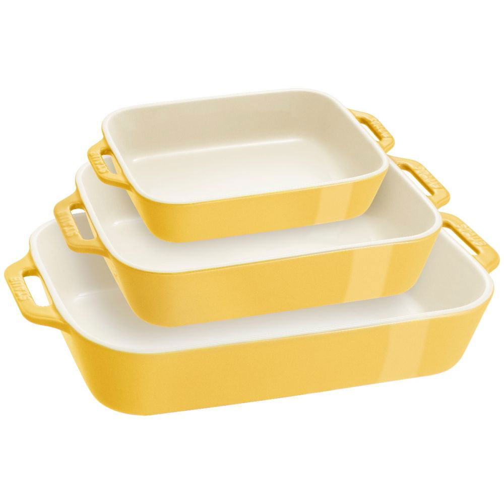 3-Piece Rectangular Baking Dish Set (Citron) | Staub | Everything Kitchens