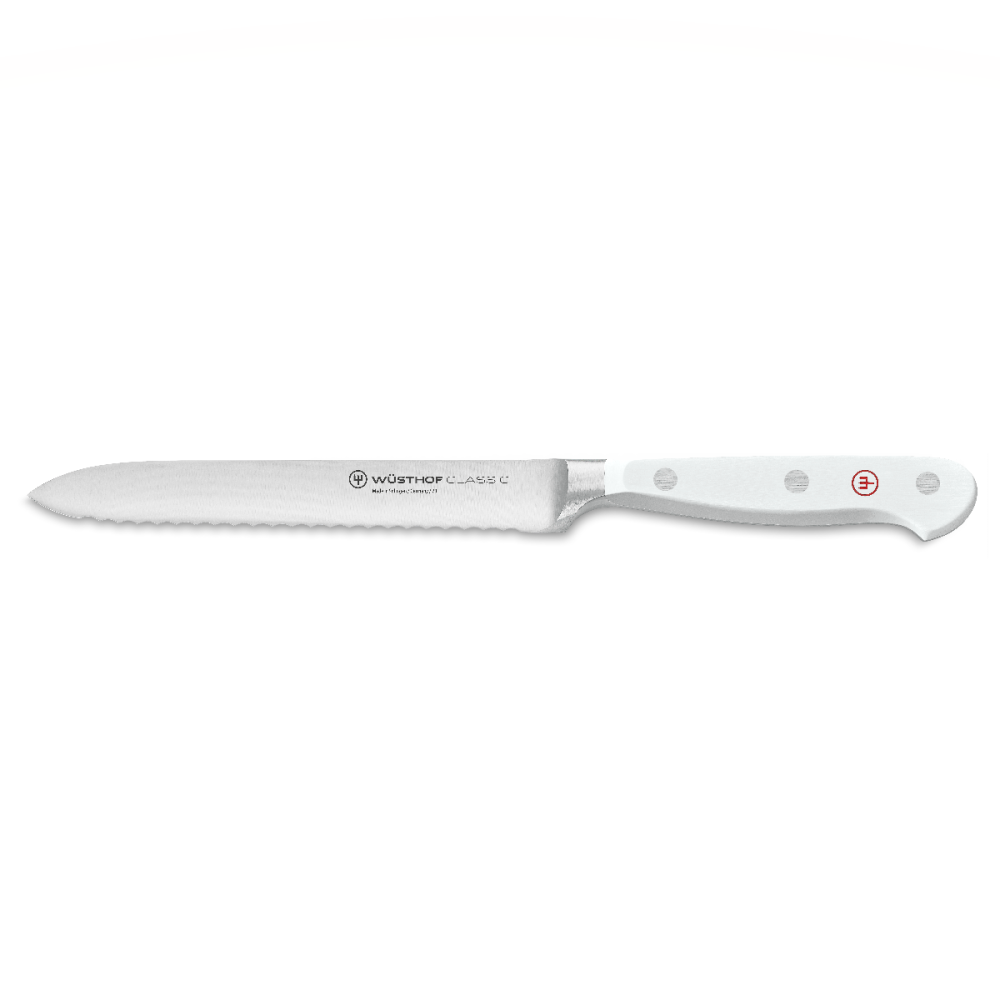 Classic White 5" Serrated Utility Knife WÜSTHOF Everything Kitchens