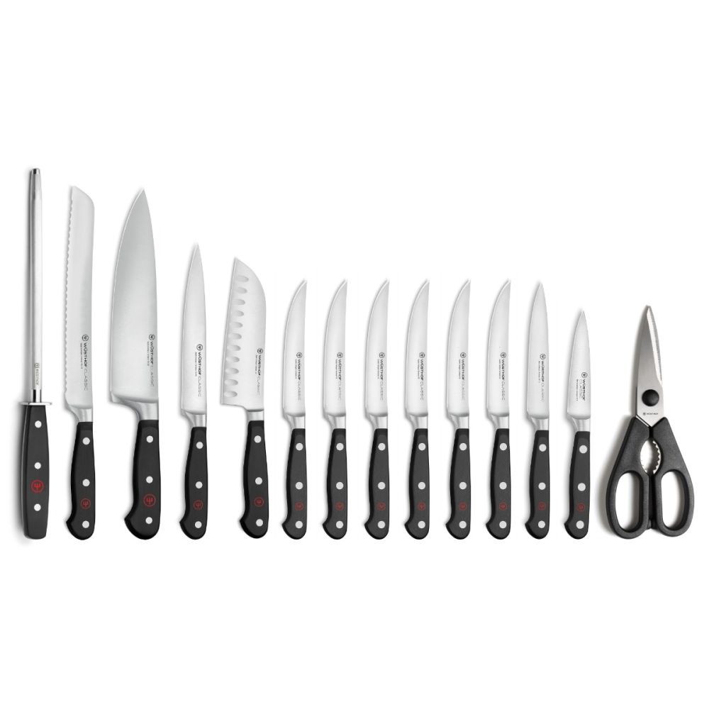 Classic 15-Piece Block Set (Acacia) | WÜSTHOF | Everything Kitchens