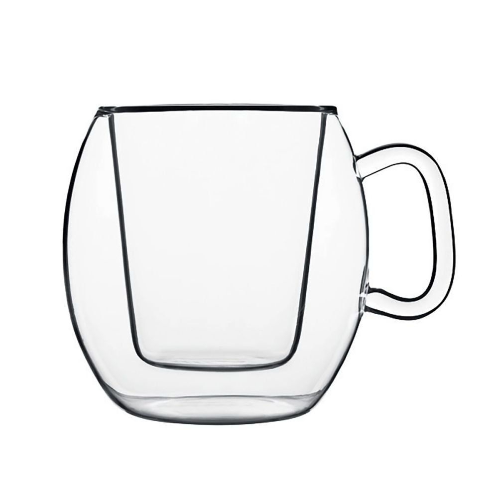 Sweese Clear Coffee Mugs - 8 oz Double Wall Glass  