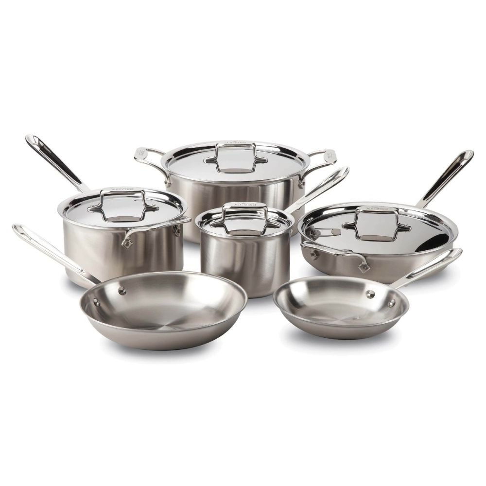 All-Clad D5 Brushed Stainless Steel 10pc Cookware Set