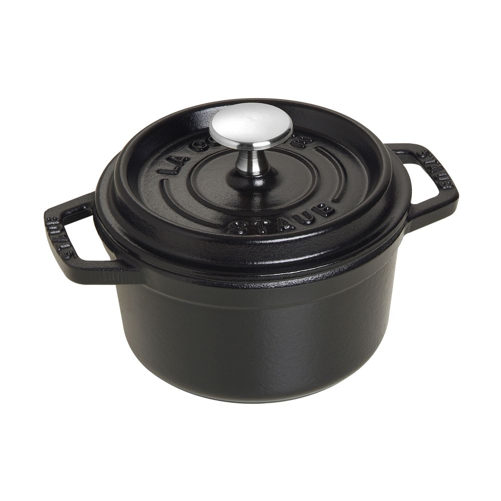 Staub Round Cocotte/Dutch Oven 0.75qt - Black Matte | Everything