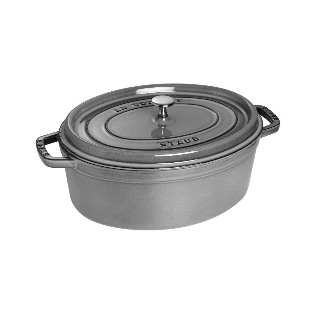 Oval Cast Iron Cache Pot With Cover