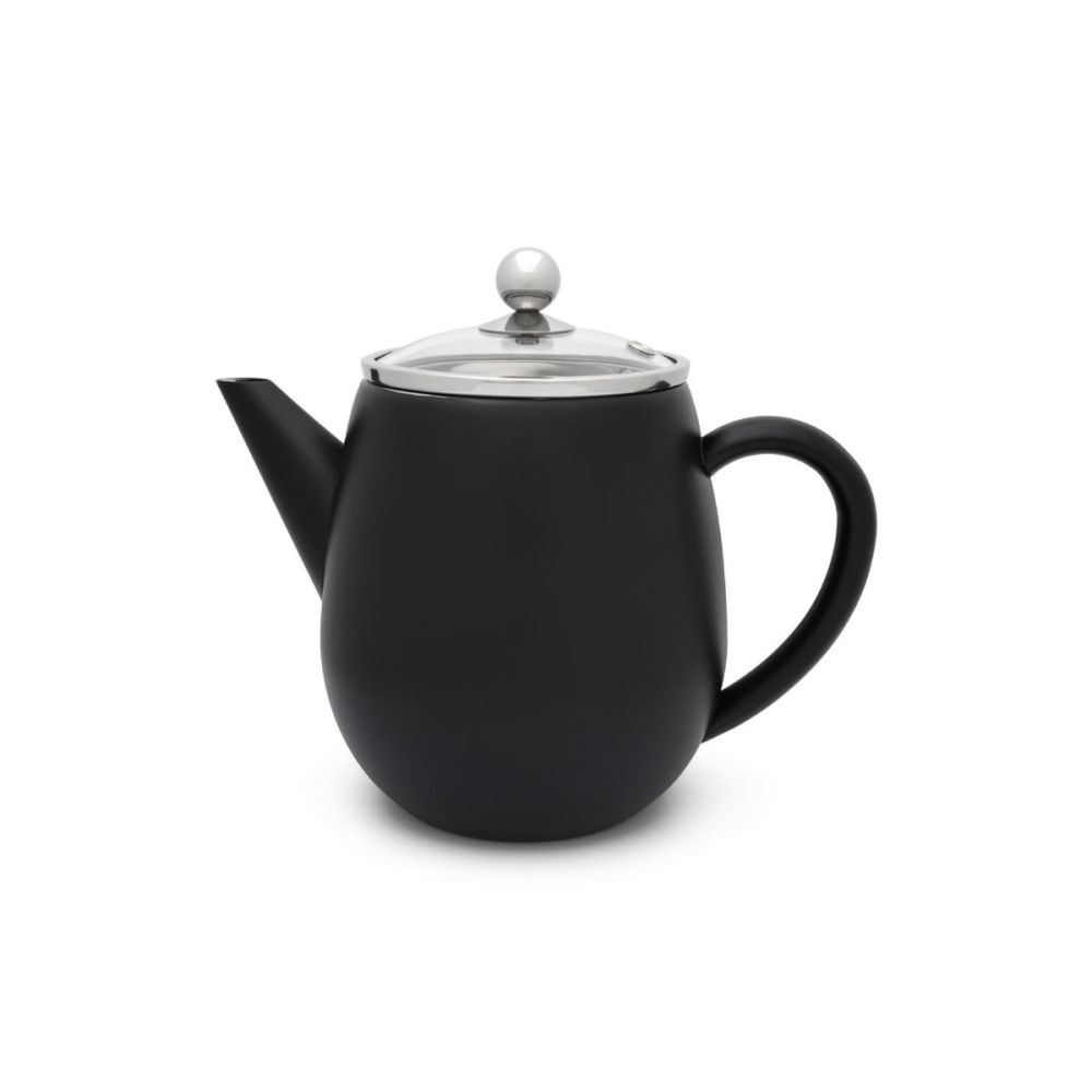 Eva 37oz Double Wall Teapot (Black Matte) Bredemeijer Everything