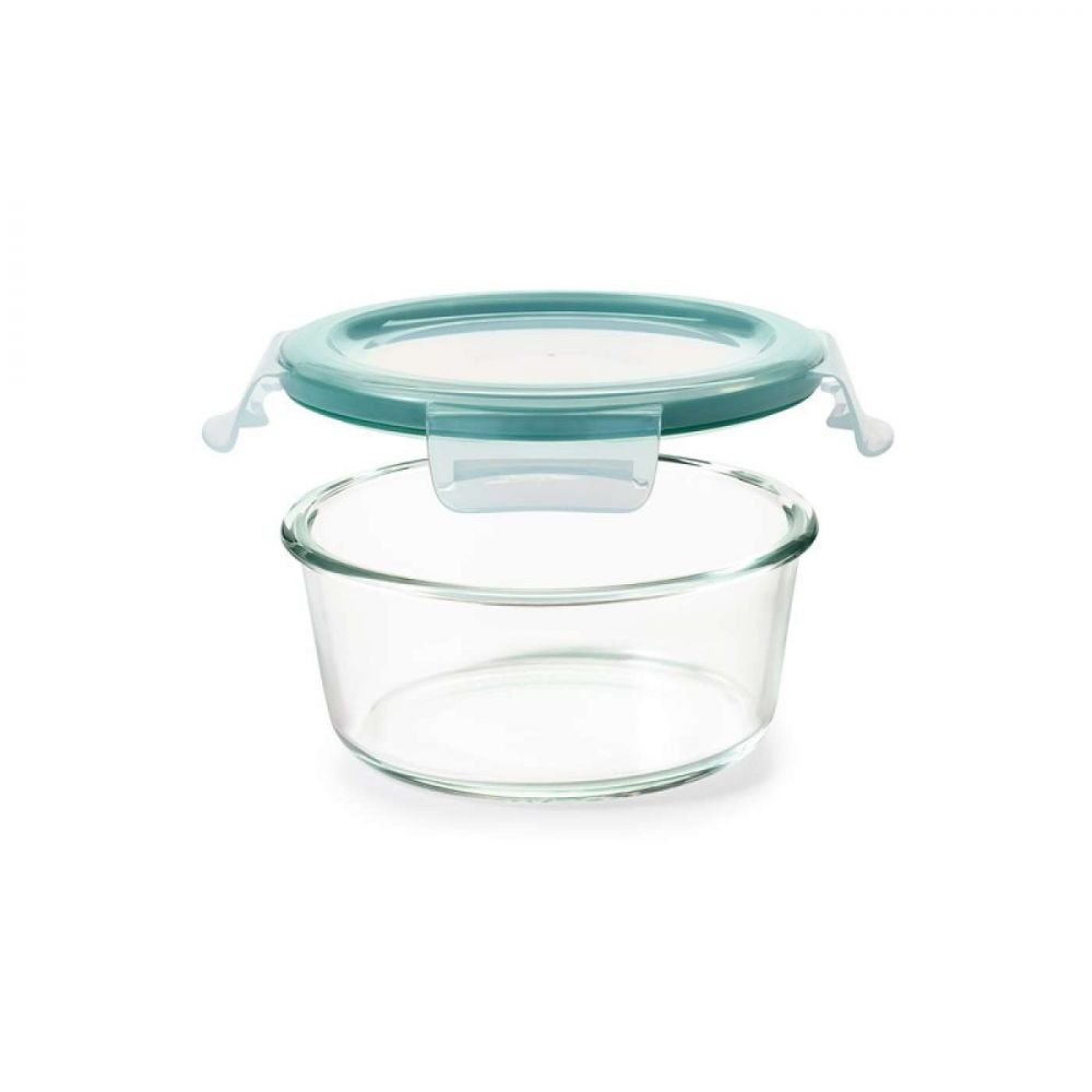 OXO Good Grips SmartSeal 1 Cup Clear Round Glass Container with Leakproof  Snap-On Lid