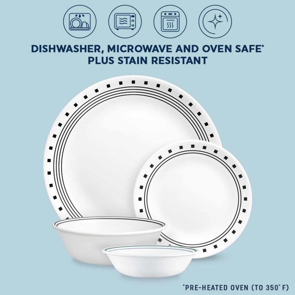 Corelle City Block 16 Piece Dinnerware Set