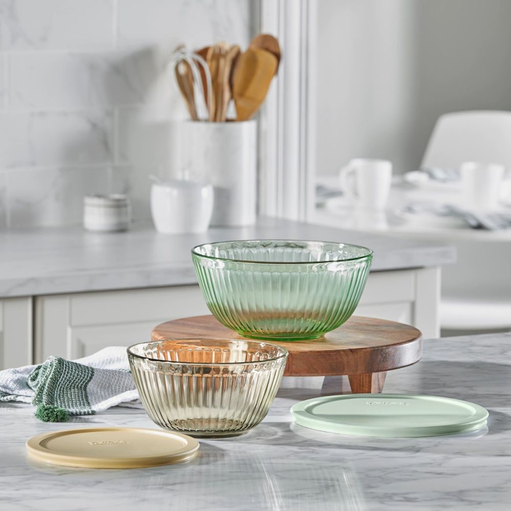 Green pyrex bowl set best sale