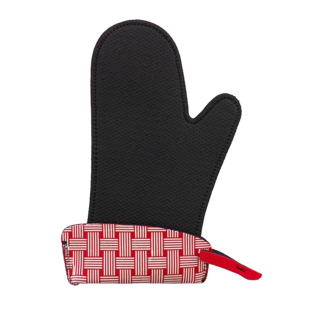 Kitchen Grips Large Oven Mitt (Cherry & White Woven), Cuisipro