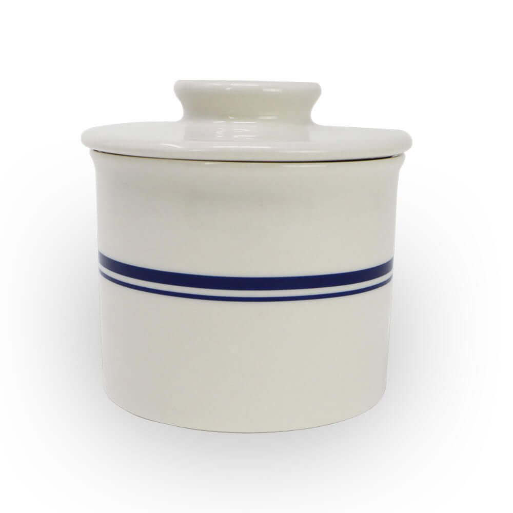 Norpro Porcelain Butter Crock Keeper, Blue/White