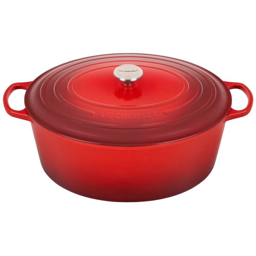 Le Creuset BBQ Pot with Silicone Brush - Cherry
