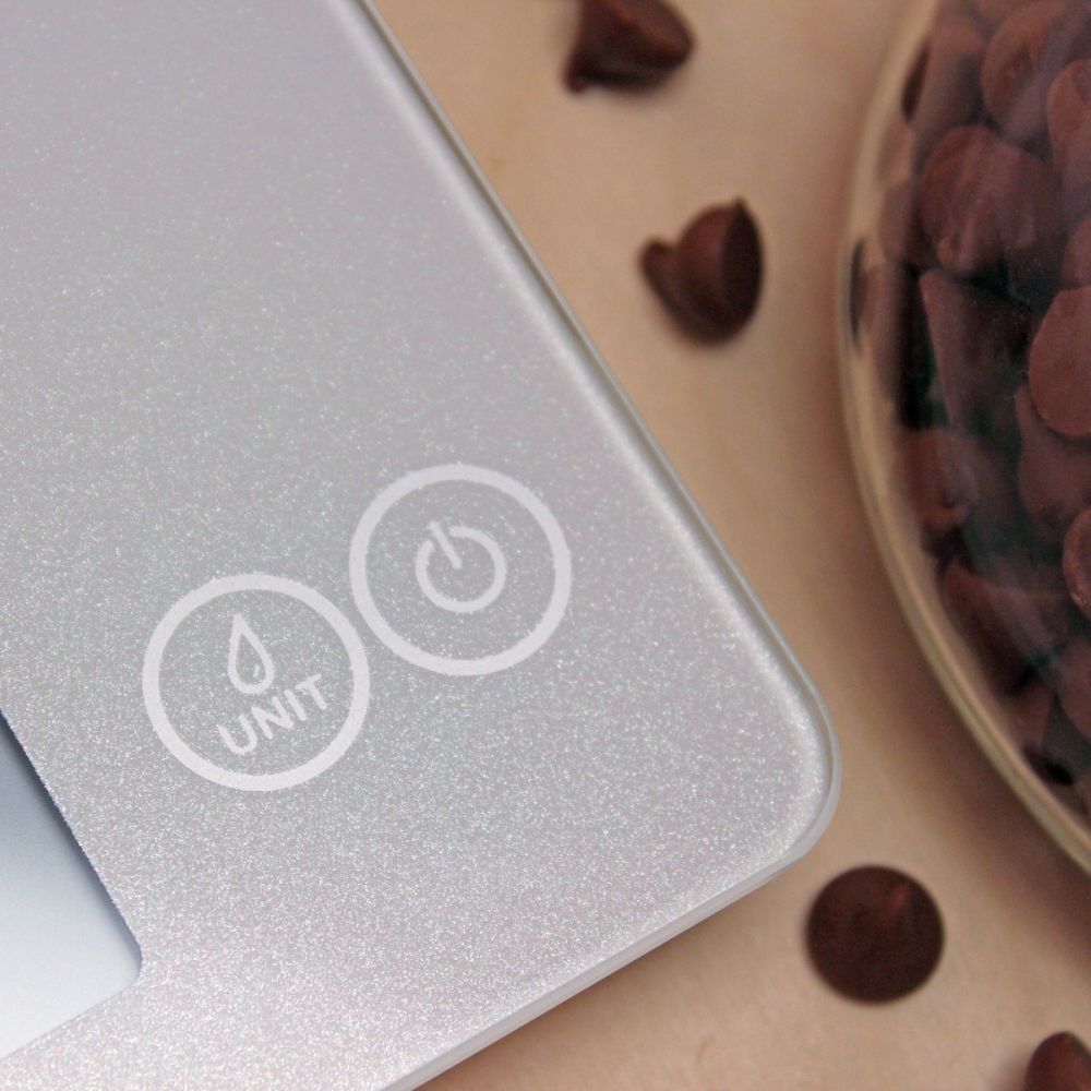 ARTI Glass Digital Kitchen Scale Frost White Escali Everything Kitchens