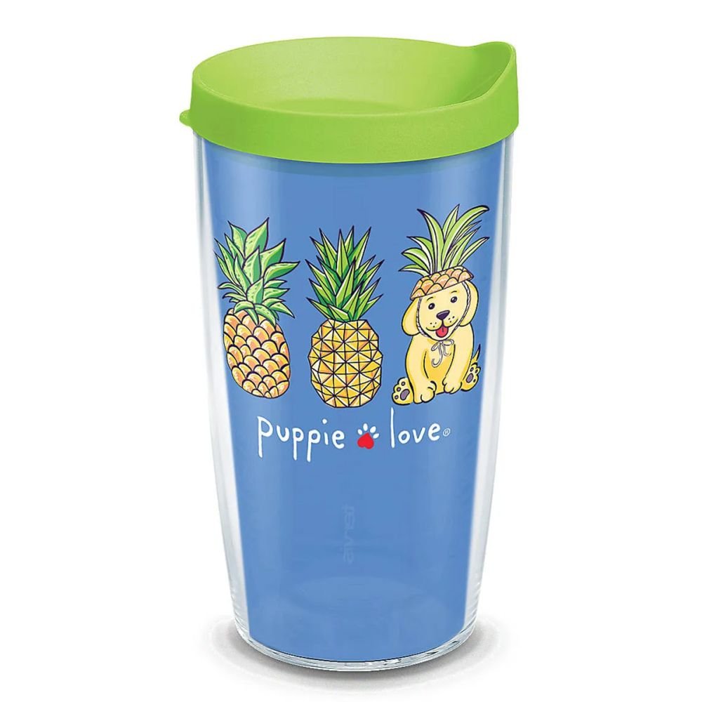 30oz Stainless Steel Tervis Triple Walled Puppie Love Insulated Tumbler Cup Keeps Drinks Cold & Hot Pineapple Disguise