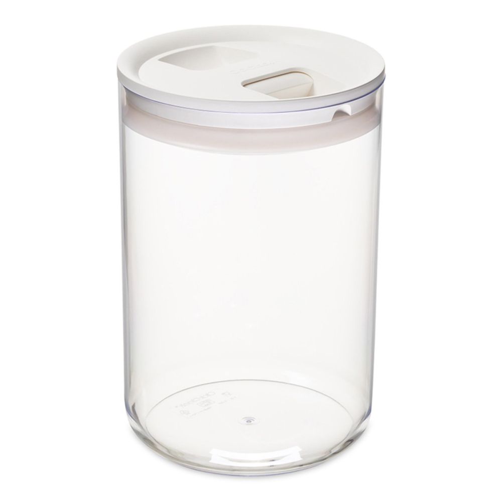 4.2 Quart Round Pantry Canister White Click Clack Everything