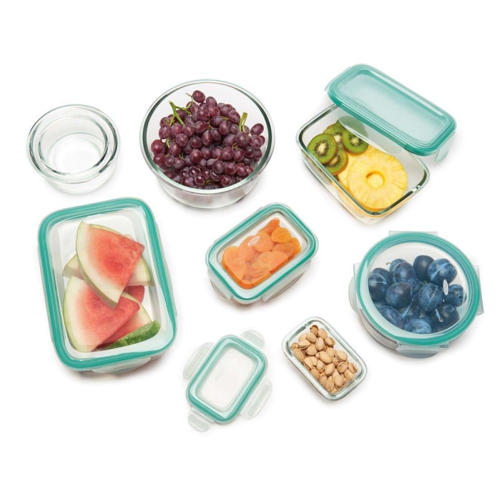 OXO Good Grips SmartSeal 4 oz. Clear Rectangular Glass Container with  Leakproof Snap-On Lid