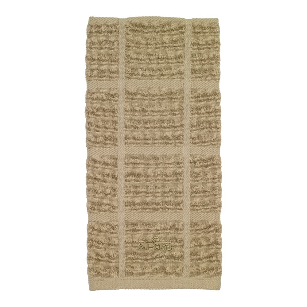 All-Clad Antimicrobial Kitchen Towel | Check Cappuccino