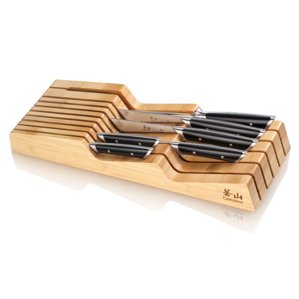 Cangshan HELENA Series German Steel Forged Knife Block Set (17-Piece, Black)