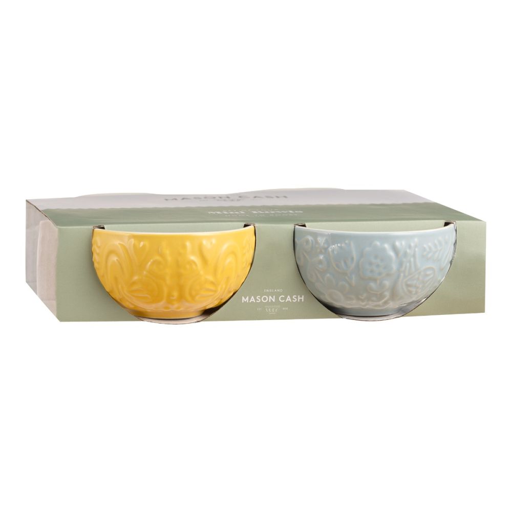 Mason Cash Home to Roost Mini Bowl Set, 4 Ceramic Prep Bowls with Hen and Cockerel Designs - Thumbnail 2