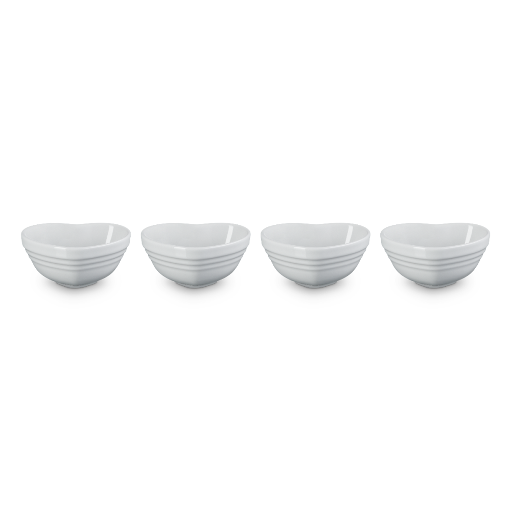 White Mini Heart Bowls (Set of 4) | Le Creuset | Everything Kitchens