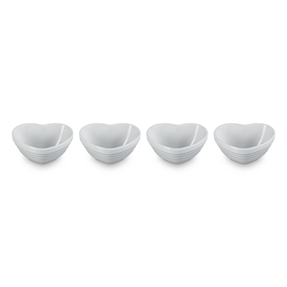 White Mini Heart Bowls (Set of 4) | Le Creuset | Everything Kitchens