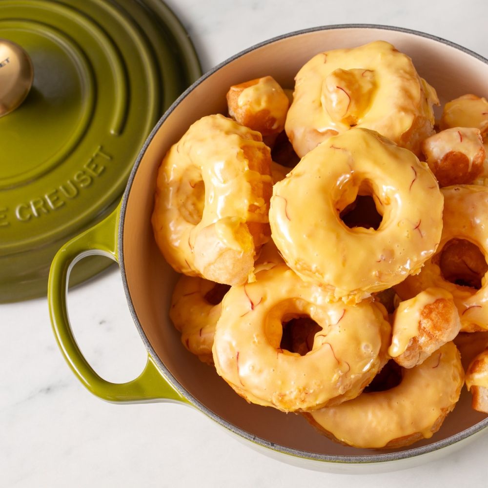 LE CREUSET - 【デッドストック】クーザンス 木柄のソーシエール蓋付18センチ ブルーグレー LE CREUSET - 【デッドストック】クーザンス 木柄のソーシエール