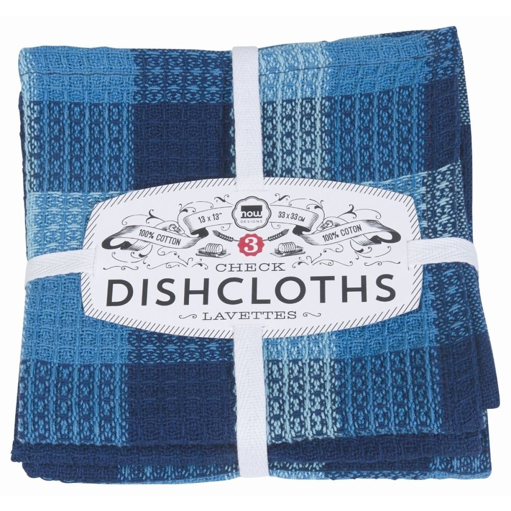 Check Dishcloths (Set of 3) - Indigo