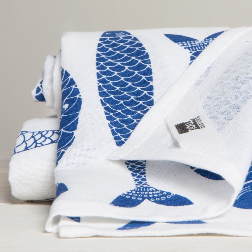 Tabletop Beach Life Dish Towels Set/2 100% Cotton Clean Up Kitchen
