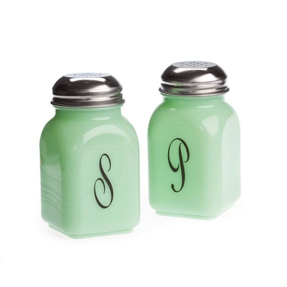 Monogram Salt & Pepper Set – Jadeite | Mosser Glass | Everything