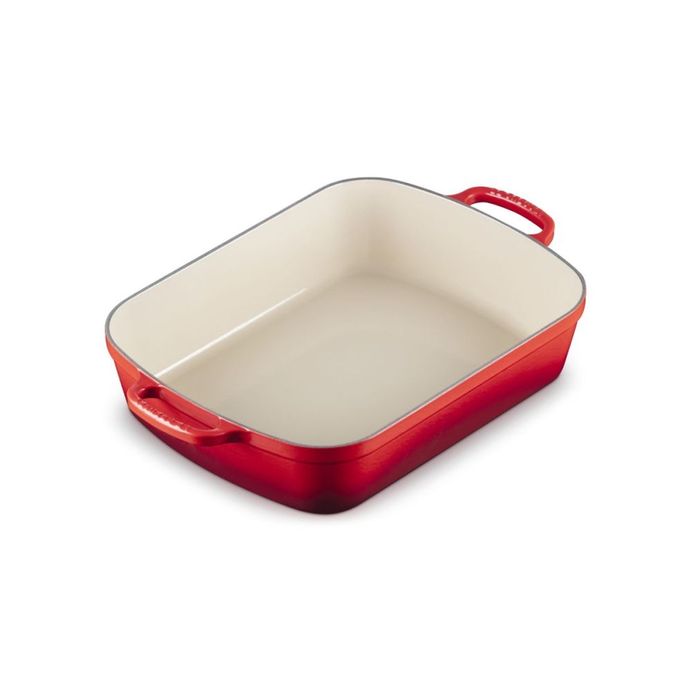 5.25 Qt. Rectangular Signature Cast Iron Roaster (Cerise) | Le