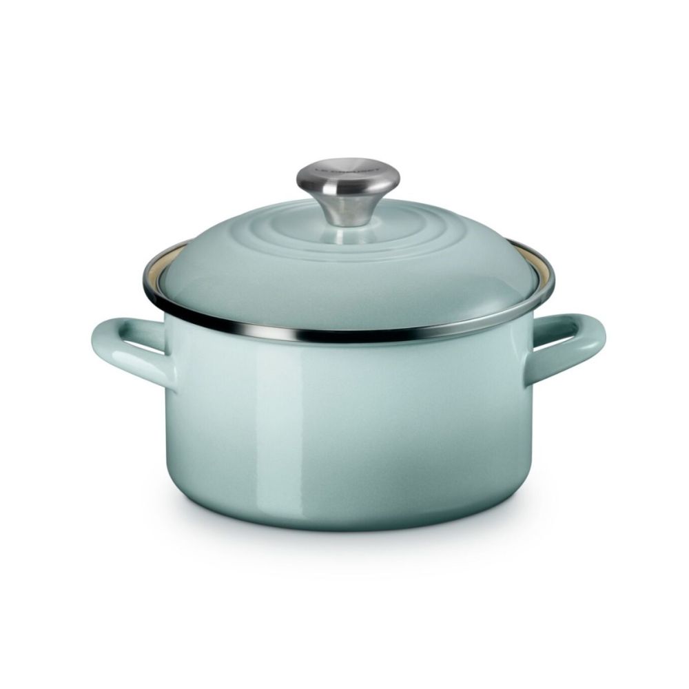 3.8 Qt. Petite Enamel On Steel Stockpot (Sea Salt) | Le Creuset