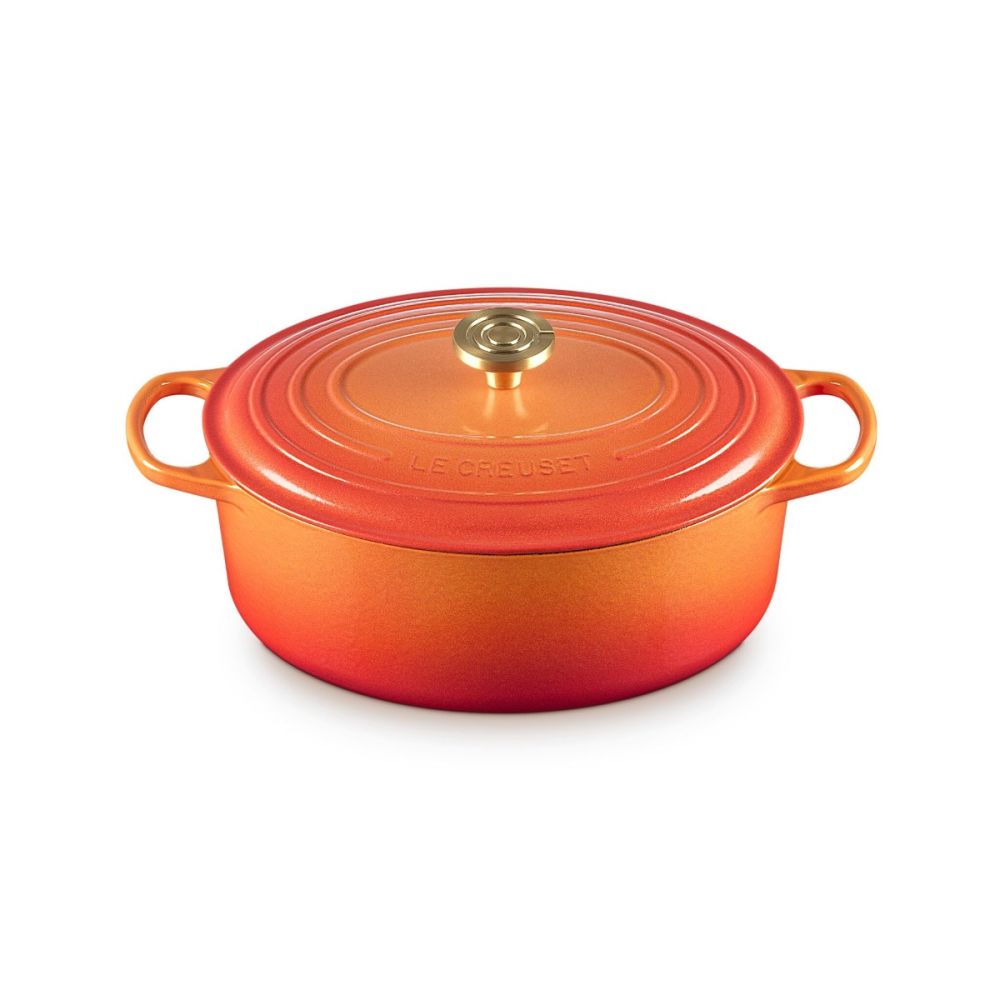 Signature 7.25 Qt. Round Dutch Oven with Crucible Knob (Flamme