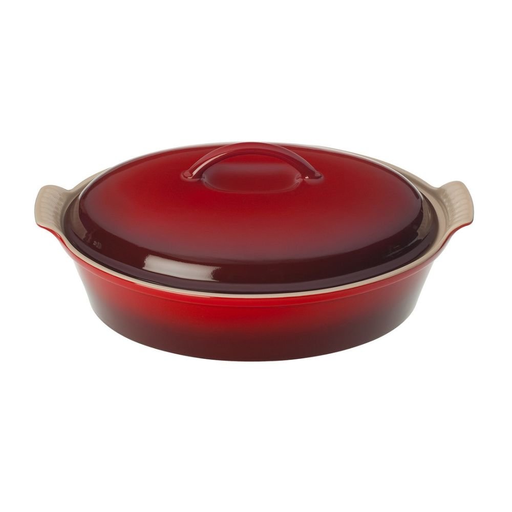 Le Creuset Heritage Oval Casserole in Cerise/Cherry Red | Kitchens