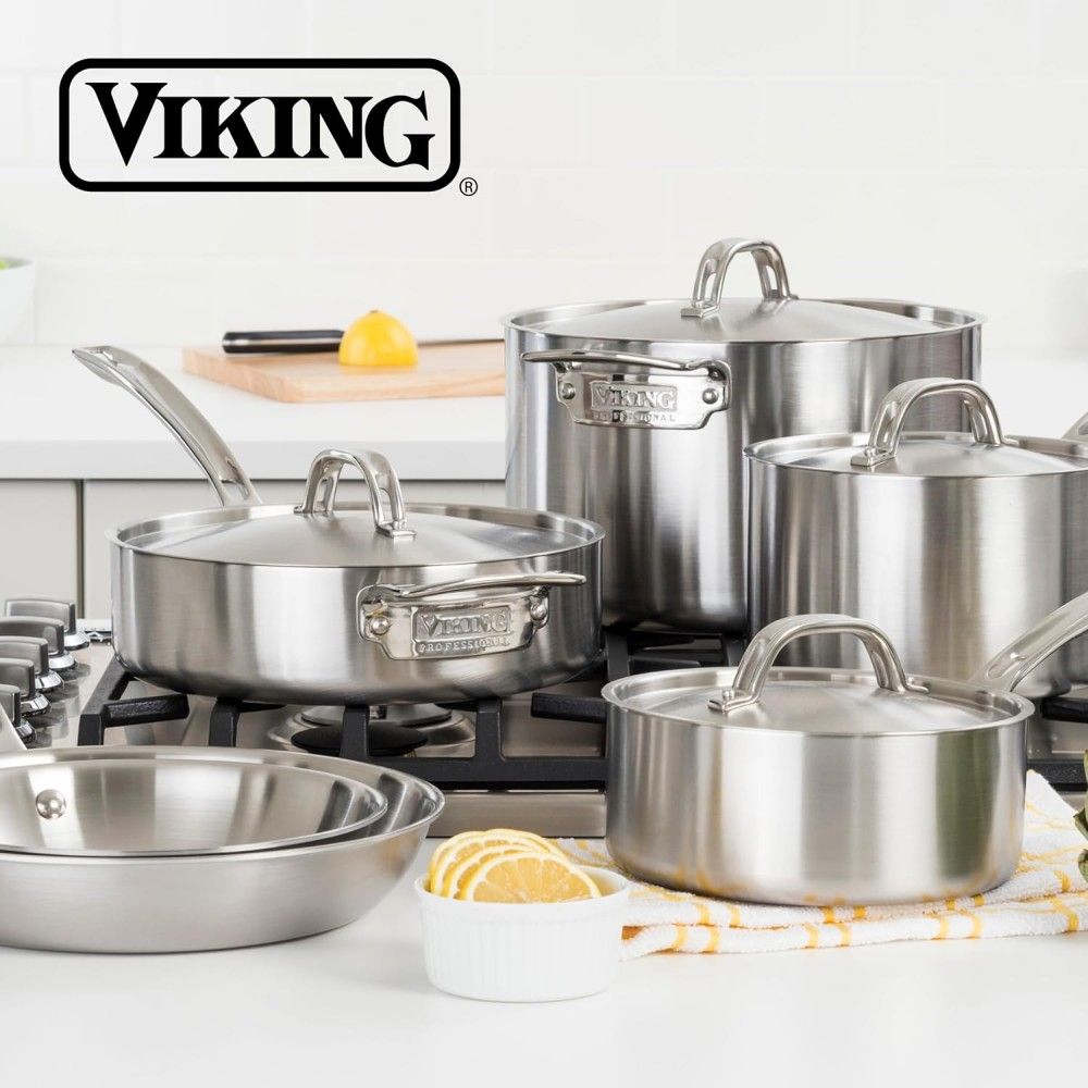 Viking 3-Ply Stainless Steel Cookware Set - Thumbnail 4