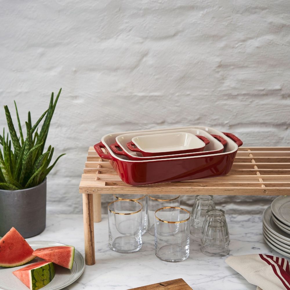 3-Piece Rectangular Baking Dish Set (Cherry) | Staub
