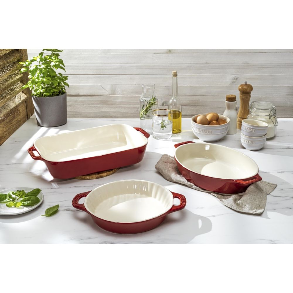 3-Piece Mixed Baking Dish Set (Cherry Red) | Staub | Everything