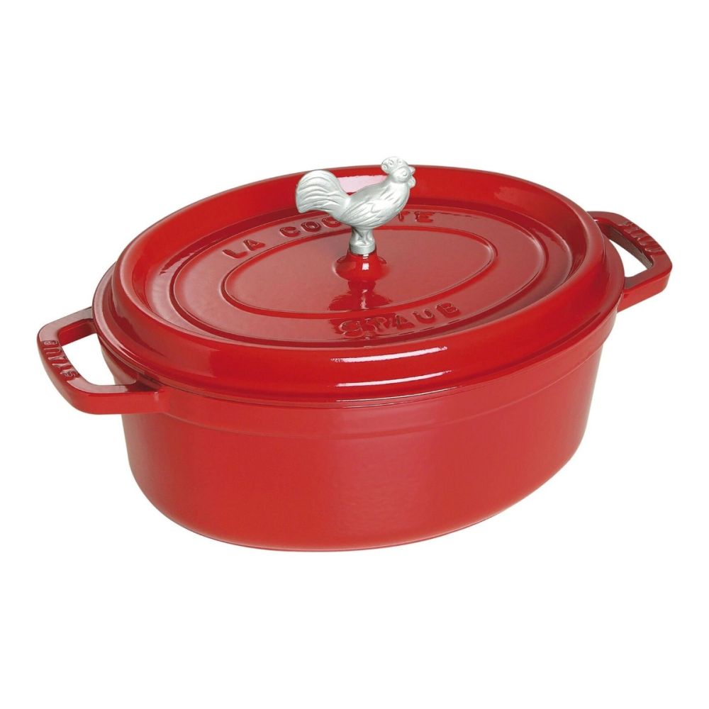 Coq au Vin Oval Cocotte/Dutch Oven 5.75 Qt. (Cherry Red) | Staub