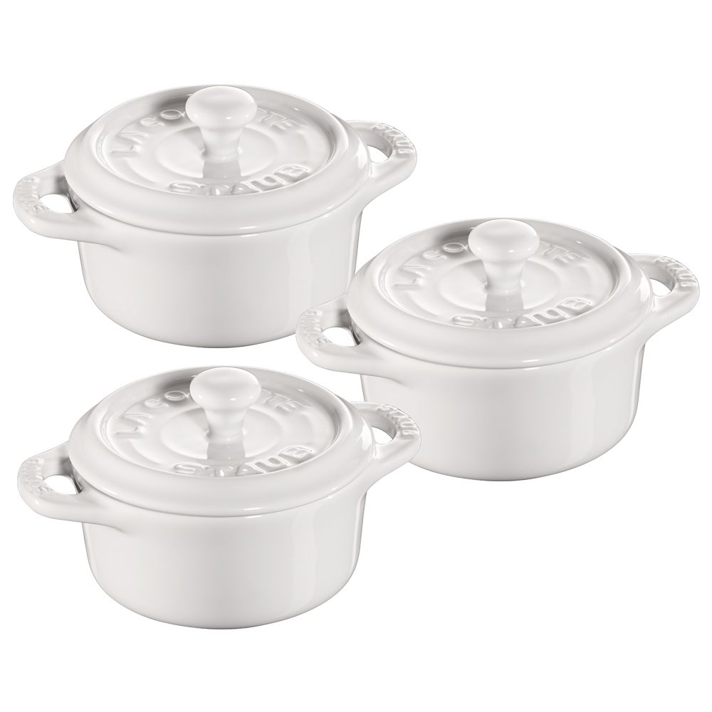 Staub Round Mini Cocotte/Dutch Oven (set of 3) - Multiple Colors