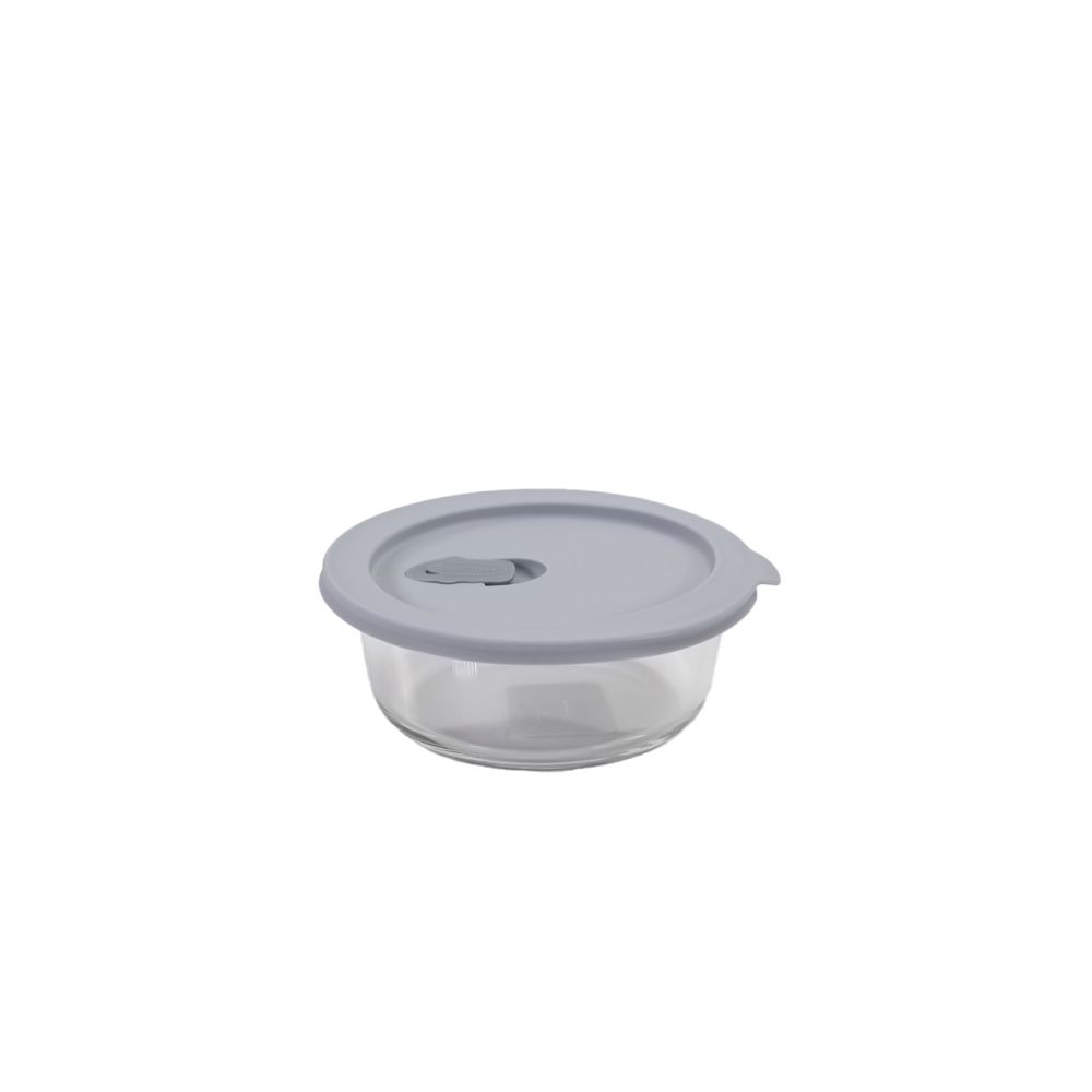 0.4 Quart Cook+ Round Heatproof Glass Container (Grey) | Click Clack ...